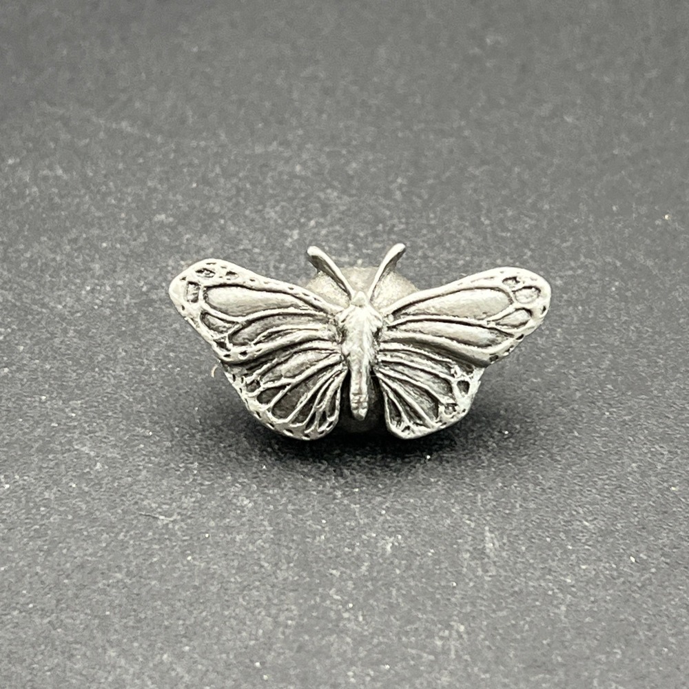 Butterfly Pewter Silver‎ Tone Lapel Hat Pin